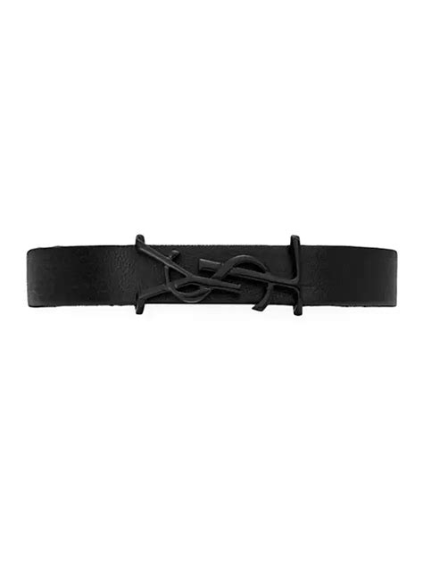 Saint Laurent Opyum Bracelet in Smooth Leather and Metal